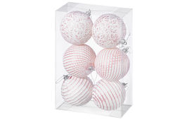 Набор 6 новогодних шаров 9,5*9,5 см Винтаж розовый с эффектом старины - Elan gallery фото 6