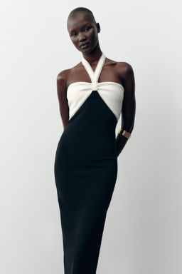 STRETCH MIDI DRESS WITH TIE - Zara фото 11
