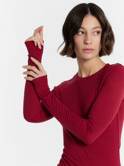 Комплект термо женский бордовый (лонгслив и леггинсы) винный 692407 - Mark formelle фото 4