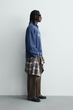 EMBROIDERED TEXTURED RUGBY POLO SHIRT - Zara фото 12