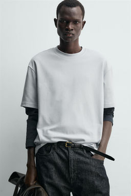 CAMISETA RELAXED FIT INTERLOCK /04 / Azul cielo - Zara фото 4