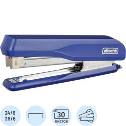 Степлер Attache MSBL2430 (№24/6-26/6) до 30 лист.,металл, синий  фото 2