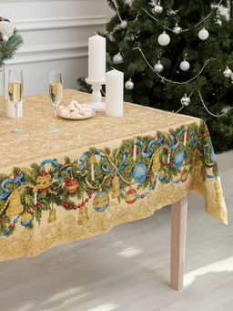 Новогодние шары - гобеленовая скатерть 140х140 см - Гобеленглавснаб фото 4