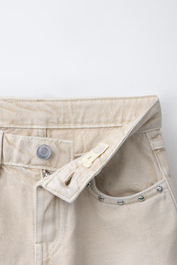 BERMUDA DENIM TACHAS ESTRELLAS / Crudo - Zara фото 3