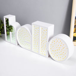 Фигурка светящаяся RISALUX «Хеллоу», LED-ночник, USB, от батареек 3×АА, белый, 36×13×4 см