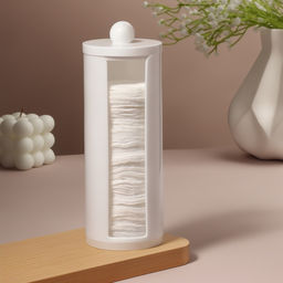 Органайзер для хранения ватных дисков, с крышкой, d=7×19.5 см, белый