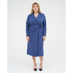 Платье женское миди с поясом MIST plus-size, синее, размер 54