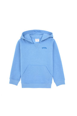 Erkek _ocuk A__k Mavi Kap__onlu Basic Sweatshirt