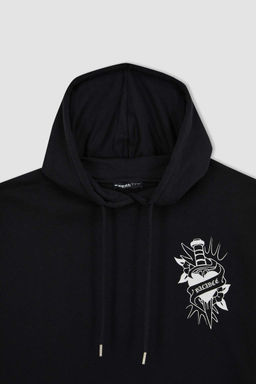 Толстовка из плотной ткани с капюшоном и принтом Cool Oversize - Defacto фото 7