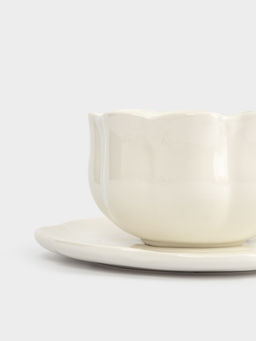 Пара чайная, 1 перс, 2 пр, 360 мл, керамика, молочная, Цветок, Gentle flower