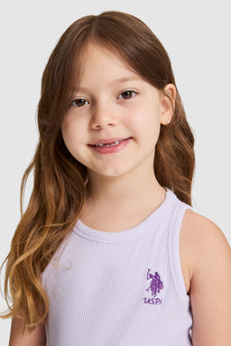 K_z _ocuk Lila Bisiklet Yaka Basic Ti__rt - U.s. polo assn фото 2