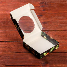 Цена за 3 шт. Подарочная коробка сборная с окном «С Новым годом», 11.5×11.5×3 см