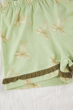 Trendyolmilla Pembe %100 Pamuklu Kurdele/Fiyonklu F?rf?rl? Sortlu Orme Pijama Tak?m? THMSS25PT00293 фото 6