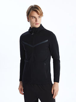 Kap??onlu Uzun Kollu Erkek Fermuarl? Sweatshirt