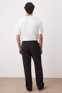 Siyah Straight Kal?p Genis Paca Interlok Rahat Pamuklu Pantolon TMNAW26PL00002 - Trendyolmilla фото 4