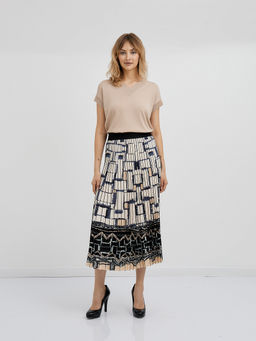 юбка плиссированная с абстрактным узором