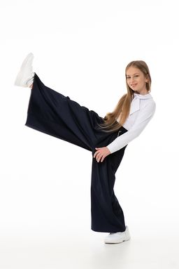 Синие школьные брюки Mooriposh, модель 0419 фото 6