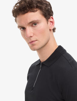 Siyah Slim Fit %100 Pamuk K_vr_lmaz Polo Yaka Basic Ti__rt