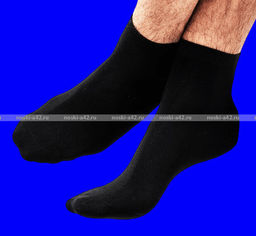 Цена за 10 пар. Легион носки мужские с лайкрой чёрные укороченные