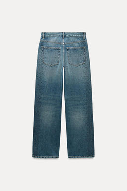 RELAXED FIT TRF DIAMANTE MID-WAIST JEANS - Zara фото 7