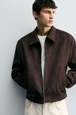 FAUX SUEDE REGULAR FIT JACKET - Zara фото 5