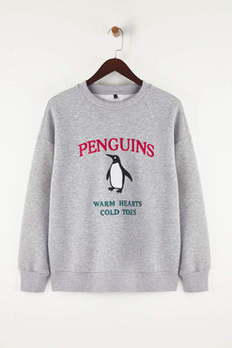 Teen Gri Melanj Orme Sweatshirt TWOAW26SW00178 - Trendyolmilla фото 5