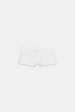 SHORTS MINI DENIM TRF TIRO BAJO / Blanco - Zara фото 5