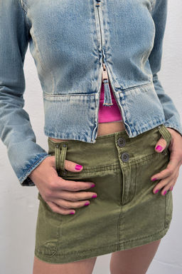 FALDA PANTAL?N BOLSILLOS / Khaki oscuro - Zara фото 4