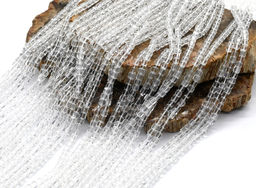 Бусины из циркона кубик гр.3*3мм цв.хрусталь, 39см, 120 бусин Радуга камня