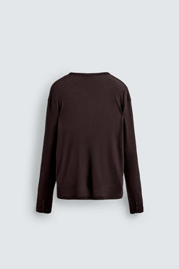 LYOCELL - COTTON HENLEY COLLAR T-SHIRT - Zara фото 7