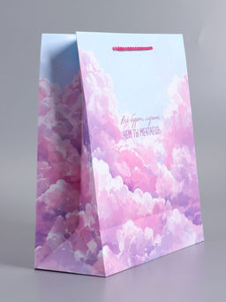 Пакет подарочный ламинированный «Выше облаков», 26×12×32 см