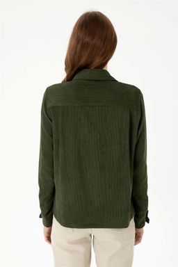 U. S. Polo Assn / Женская рубашка цвета хаки с длинным рукавом - U.s. polo assn фото 5