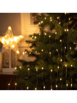 Гирлянда «Конский хвост» 10 нитей по 1.5 м, IP20, медная нить, 150 LED, свечение тёплое белое, 12 В