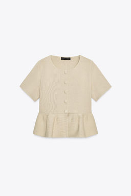 SHORT SLEEVE PEPLUM CARDIGAN - Zara фото 5
