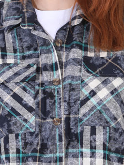 Рубашка в клетку с карманами на груди - Almond фото 3