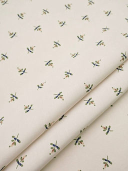 Перкаль Премиум "Набойка - веточки" цв.св.бежево-молочный, ш.1.5м, хлопок-100%, 125гр/м.кв