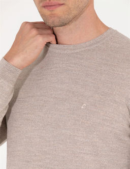 Ta_ Slim Fit Bisiklet Yaka Y_n Kar___ml_ Basic Triko Kazak - Pierre cardin фото 7