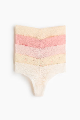 Pack de 5 bragas thong de encaje