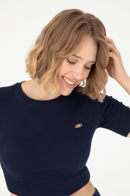 Женская темно-синяя футболка Неожиданная скидка в корзине - U.s. polo assn фото 2