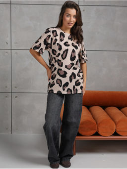 Футболка "Пятна" корич женская