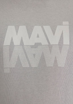 Mavi Logo Bask?l? Kapusonlu Gri Sweatshirt  фото 7