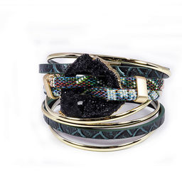 Браслет Черный кристаллы на магните с натуральным камнем - Сандаловый дом фото 2