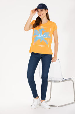 Женская оранжевая футболка - U.s. polo assn фото 18