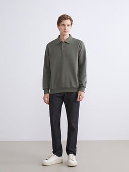Polo Yaka Erkek Sweatshirt