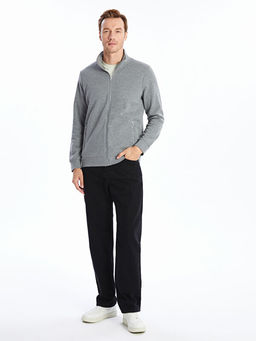 Dik Yaka Uzun Kollu Erkek Fermuarl? Sweatshirt