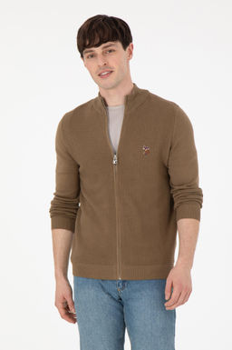 Мужской базовый трикотажный кардиган цвета хаки Неожиданная скидка в корзине - U.s. polo assn фото 8