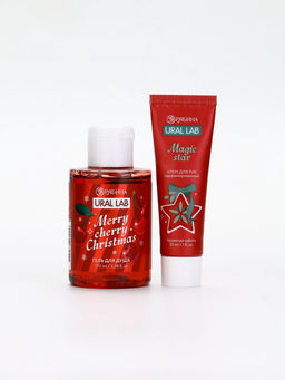Подарочный набор косметики New Year Collection, гель для душа, крем для рук, пилочка, красный, URAL LAB