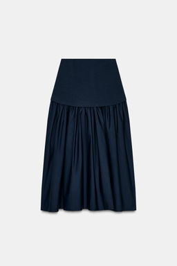 COMBINED INTERLOCK MIDI SKIRT - Zara фото 5
