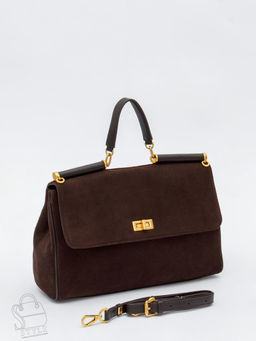 Сумка женская кожаная 1115M coffee Polina&Eiterou