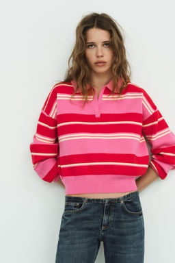 STRIPED KNIT POLO - Zara фото 3